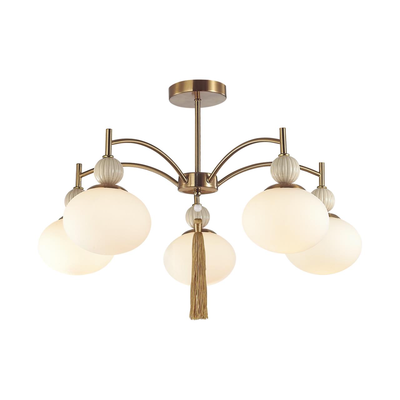 Люстра потолочная LUMION NEOCLASSI GLORIYA латунь, бежевый E14*5 10W