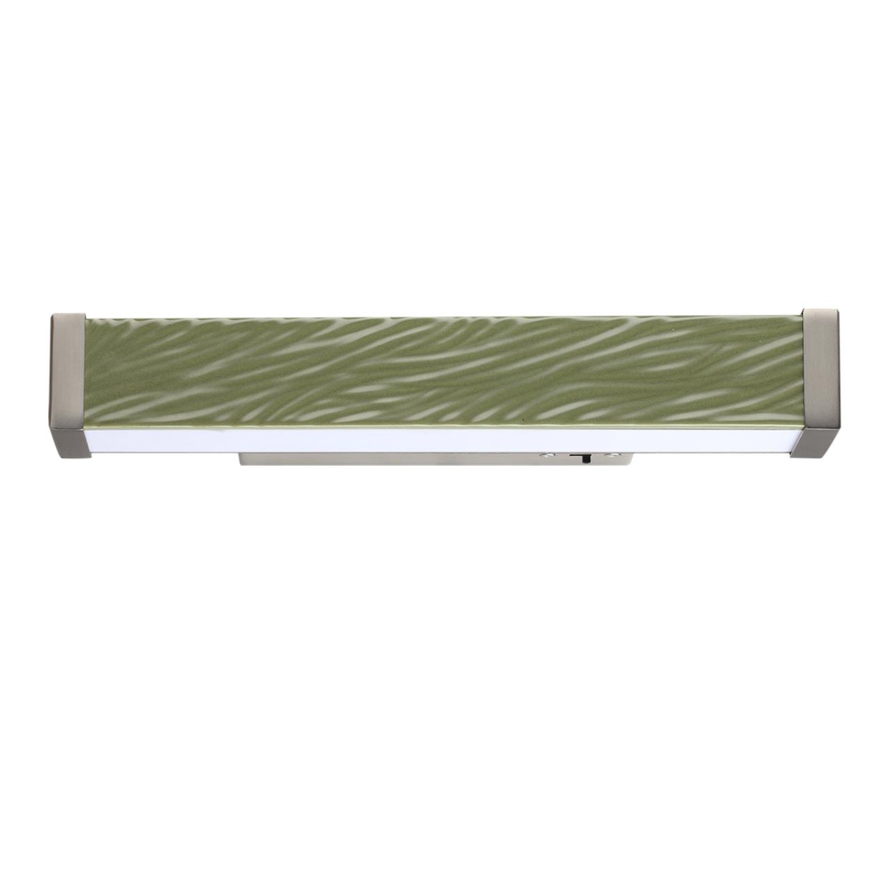 Настенный светильник с выкл. ODEON LIGHT EXCLUSIVE L-VISION RIVIERA никель LED*1 10W 2000/3000/4000К плафон зеленый/никель