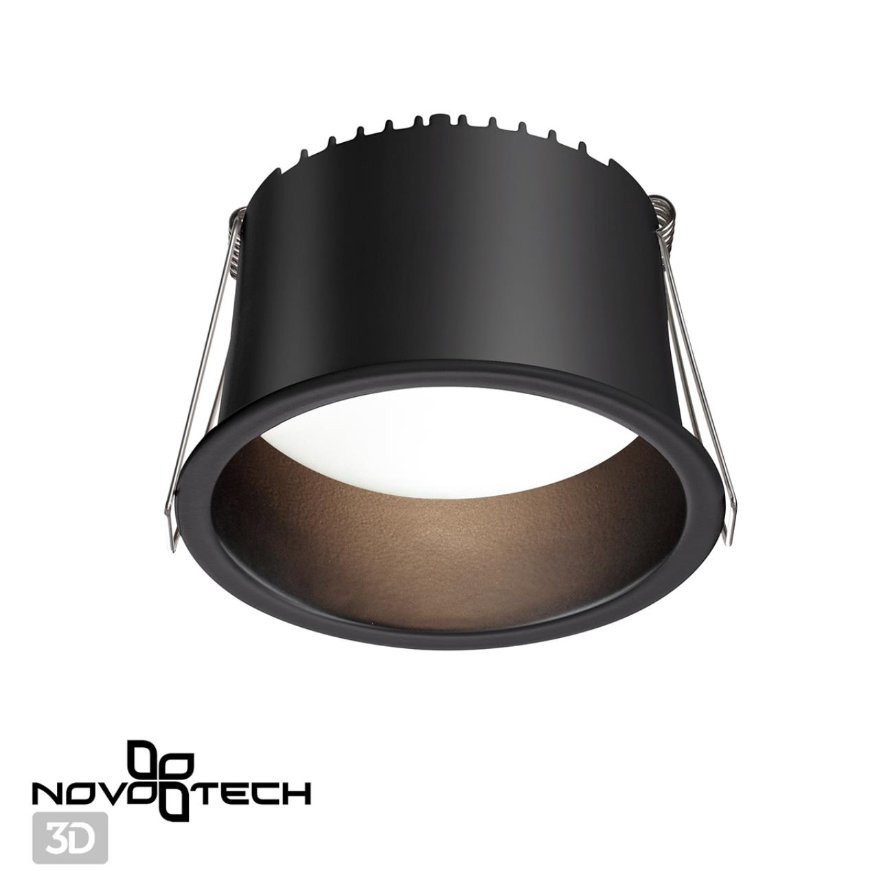 Светильник встраиваемый светодиодный NOVOTECH SPOT TRAN черный LED 12W 3000К плафон черный