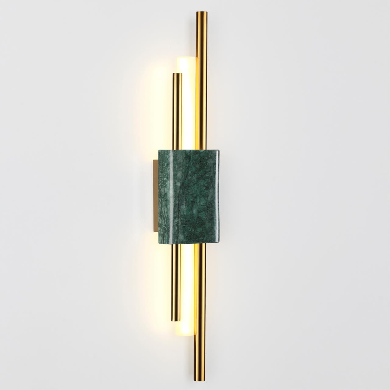 Настенный светильник ODEON LIGHT MIDCENT MARMI золотой, изумрудный мрамор LED*1 1*10W 3000К плафон