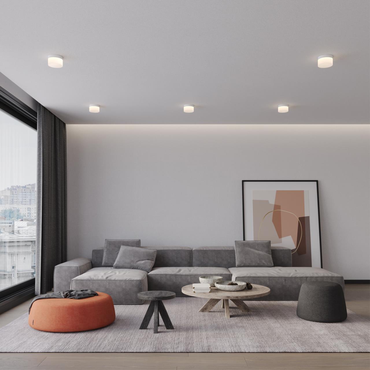 Светильник накладной светодиодный NOVOTECH OVER AURA черный LED*1 18W 4000К плафон белый