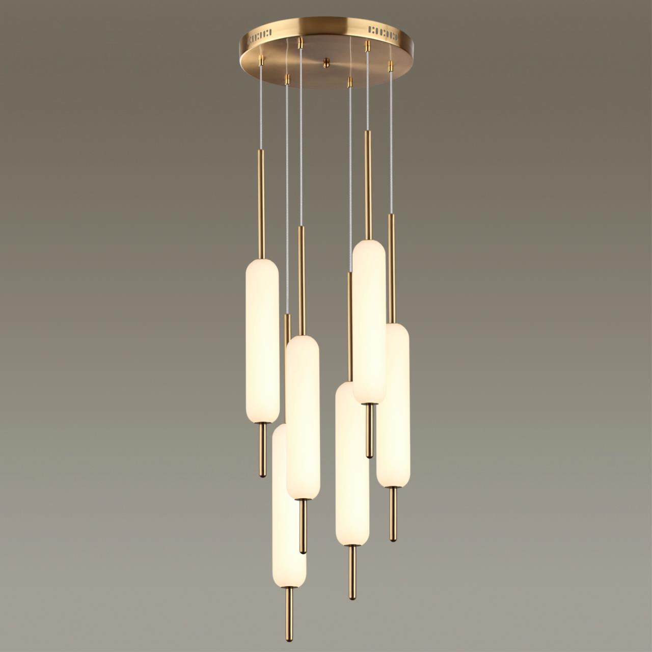 Люстра каскадная ODEON LIGHT PENDANT REEDS бронзовый