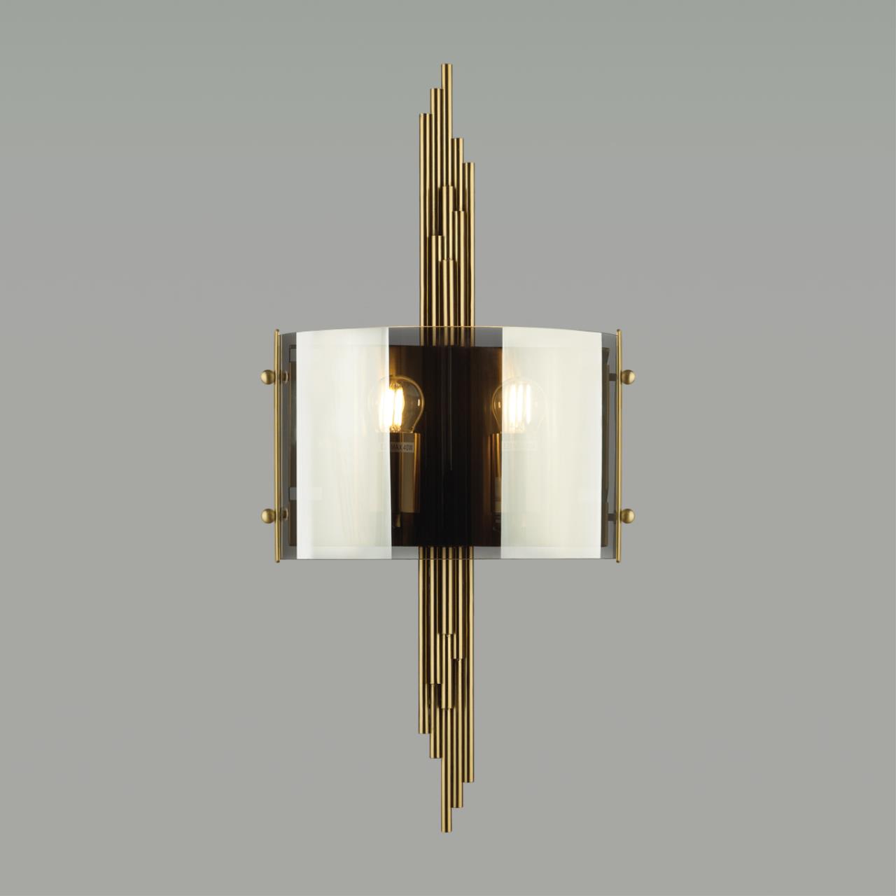 Бра ODEON LIGHT EXCLUSIVE MODERN Margaret бронзовый E27*2 10W плафон серый