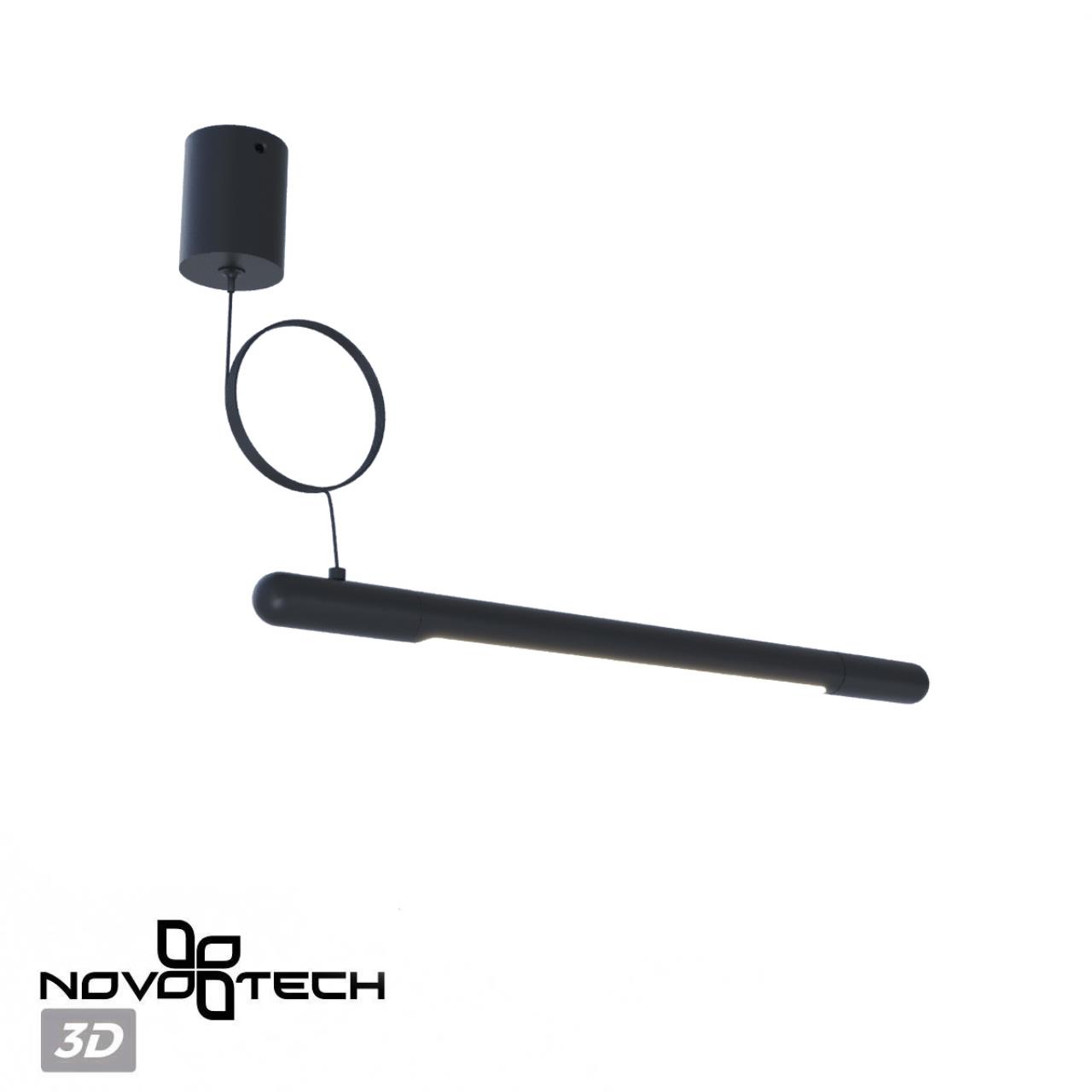 База накладная для ввода питания с заглушкой и проводом-подвесом NOVOTECH KONST GLAT черный