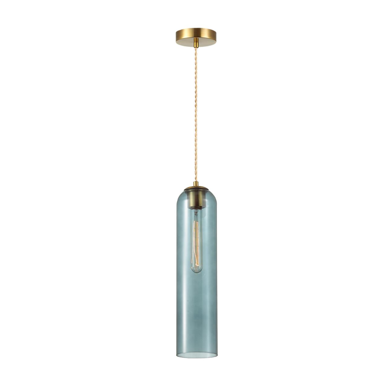 Подвес ODEON LIGHT PENDANT VOSTI золотой E27*1 10W плафон синий