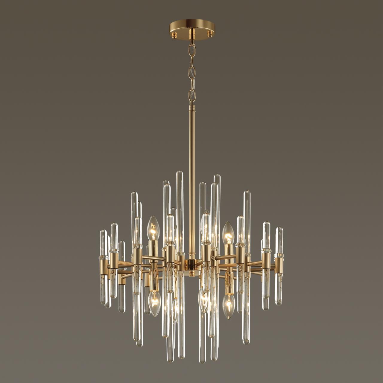 Люстра ODEON LIGHT HALL STIKA золотой E14*8 10W