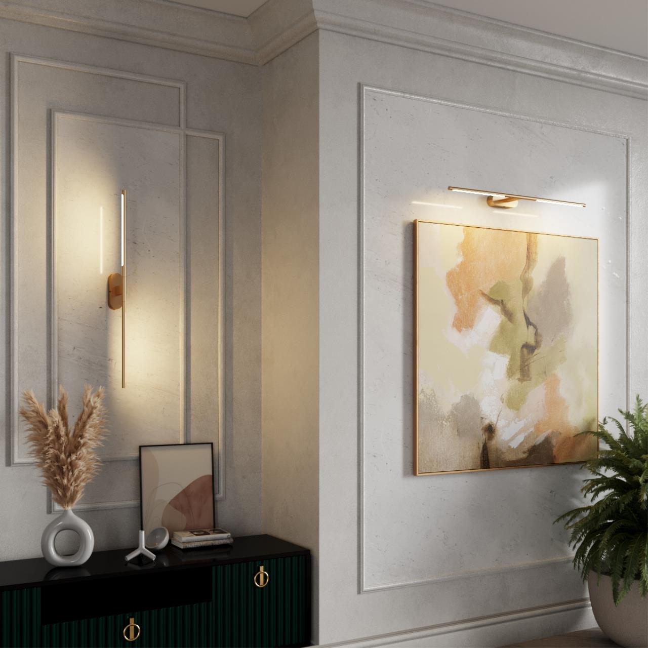 Настенный светильник ODEON LIGHT HIGHTECH ALEDO античная бронза, латунь LED*1 8W 3000/3800/5100К 800 мм