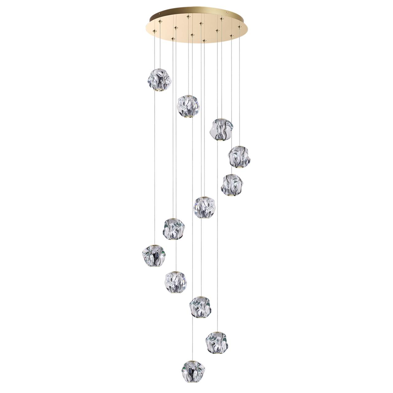 Люстра каскадная ODEON LIGHT L-VISION JEMSTONE золотой LED*1 60W