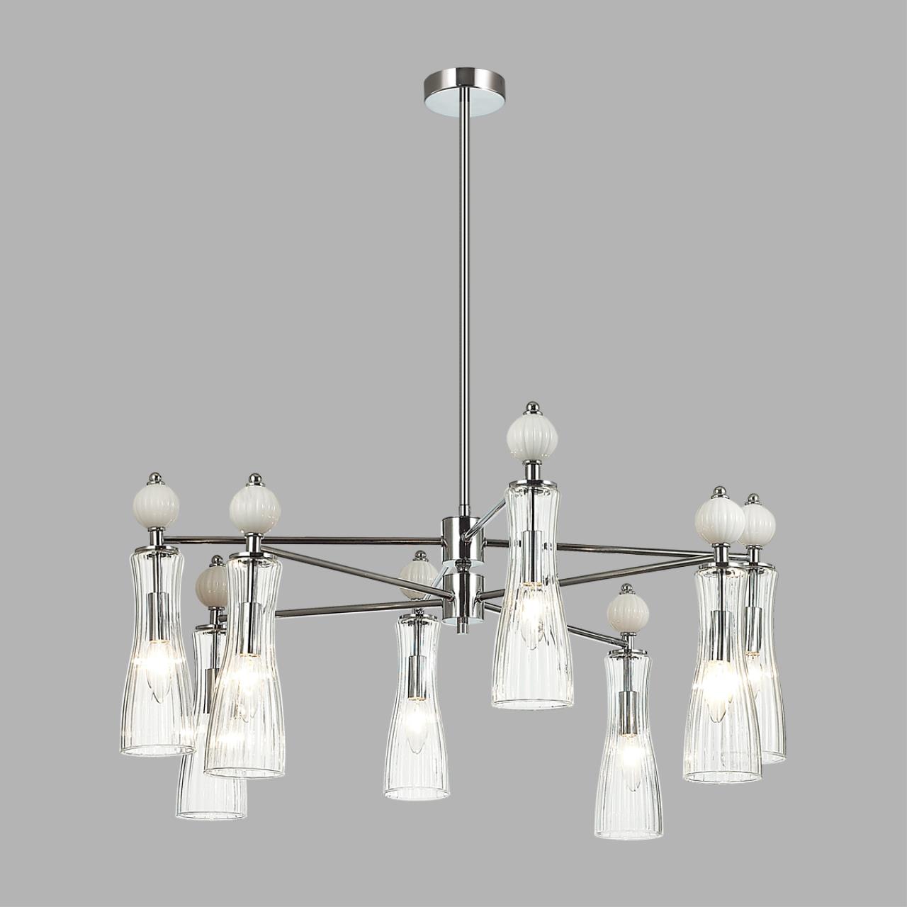 Люстра LUMION NEOCLASSI EMILY хром, белый E14*8 10W