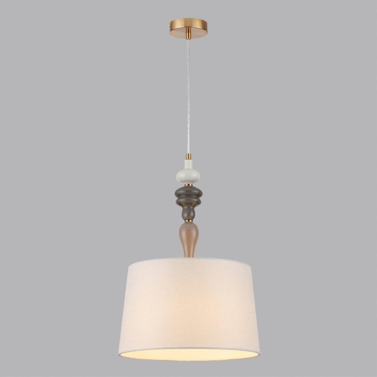 Подвес ODEON LIGHT CLASSIC HOMI античная бронза, латунь E27*1 10W плафон бежевый