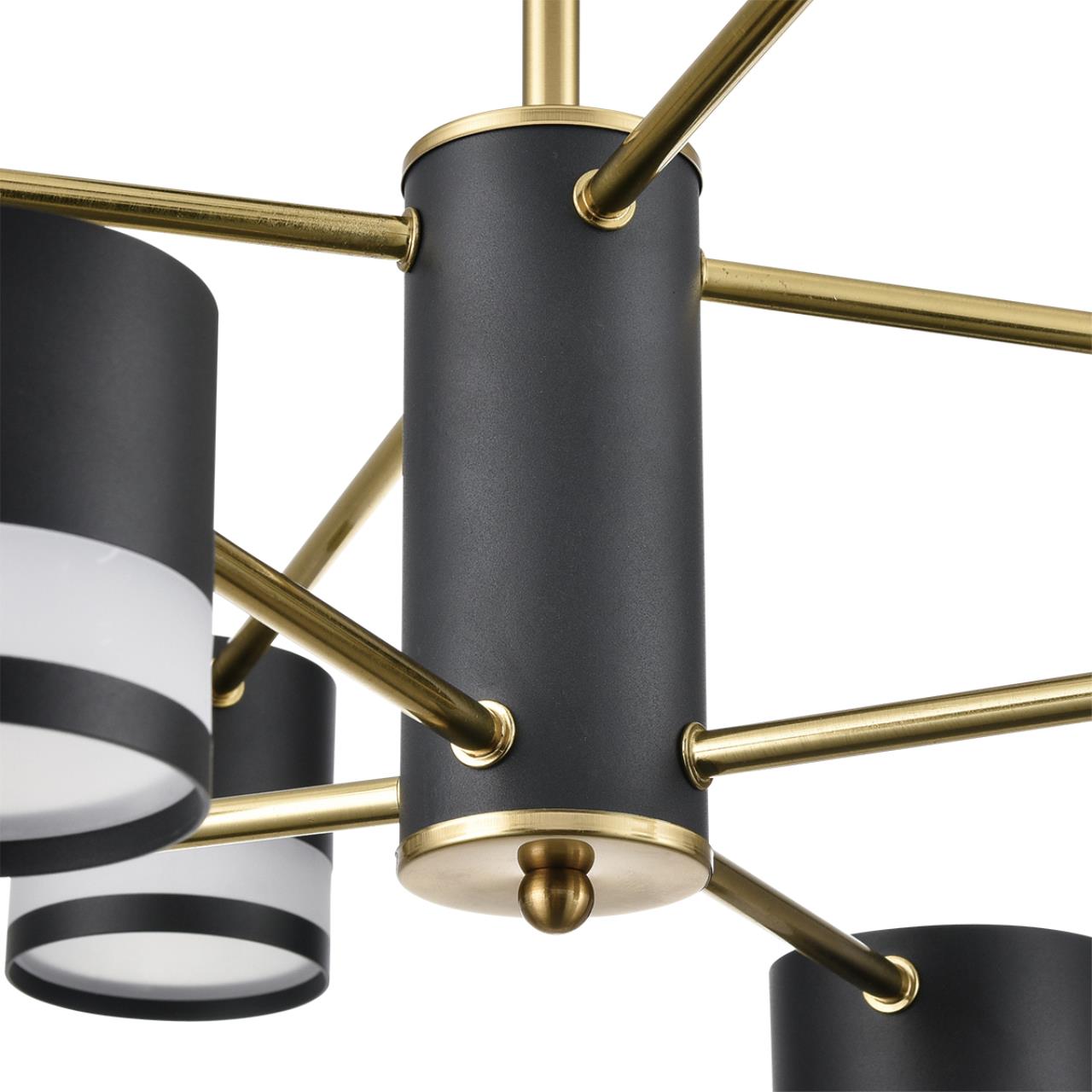 Люстра на штанге LUMION COMFI LANIKA черный, латунь GX53*8 10W