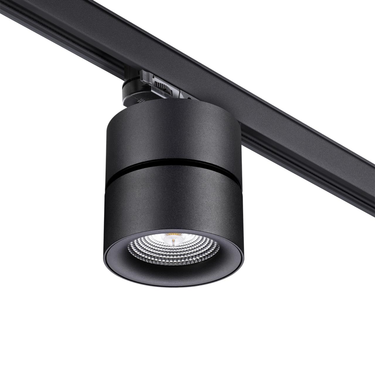 Трехфазный трековый светодиодный светильник NOVOTECH PORT GRODA черный LED*1 25W