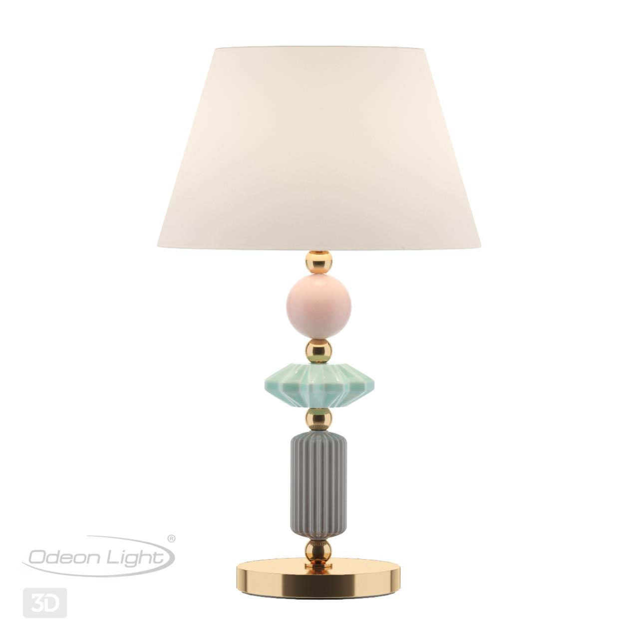 Настольная лампа ODEON LIGHT EXCLUSIVE CLASSIC CANDY золотой E27*1 10W плафон белый