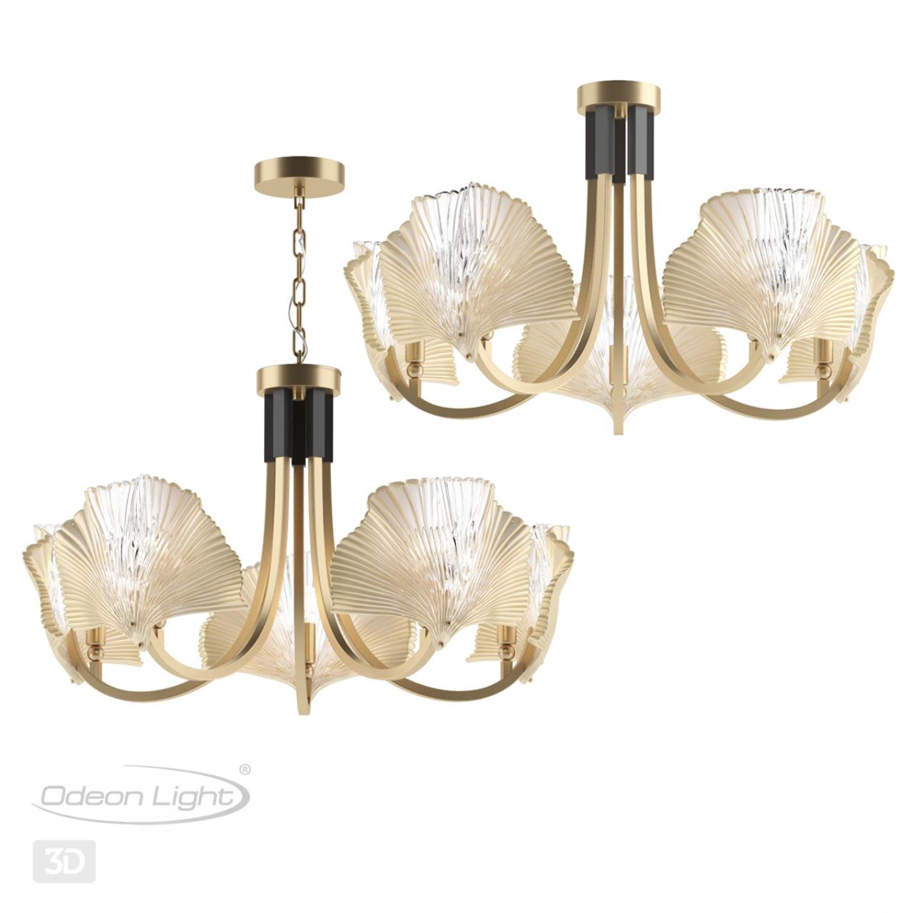 Люстра ODEON LIGHT EXCLUSIVE HALL VENTAGLIO золотой E14*5 10W