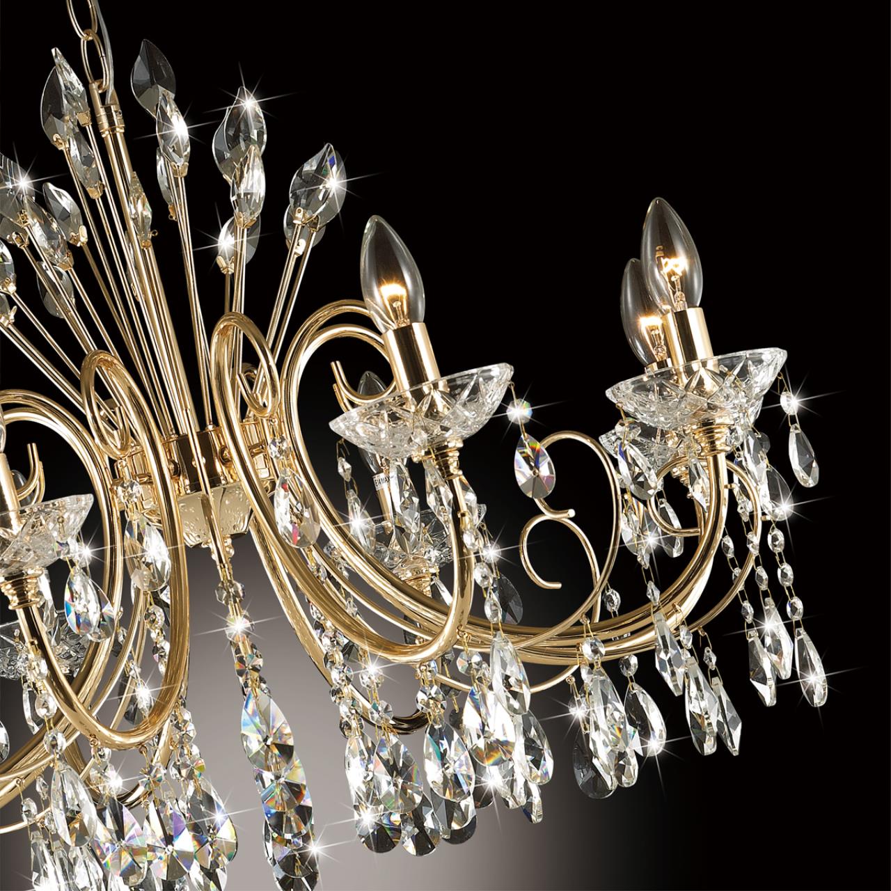Люстра ODEON LIGHT HALL VERSIA золотой E14*8 10W
