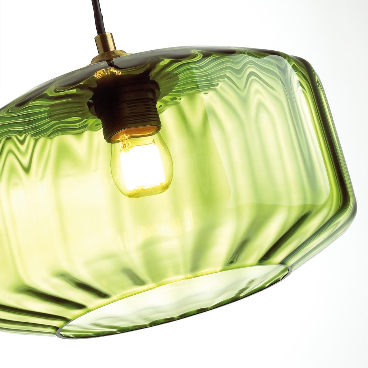 Подвес ODEON LIGHT PENDANT BINGA бронзовый E27*1 10W плафон зеленый