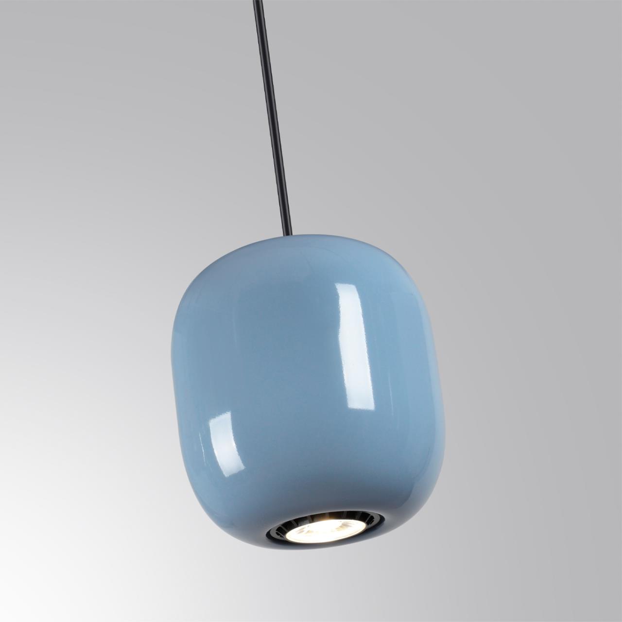 Подвес ODEON LIGHT PENDANT OVALI черный GU10*1 10W плафон синий