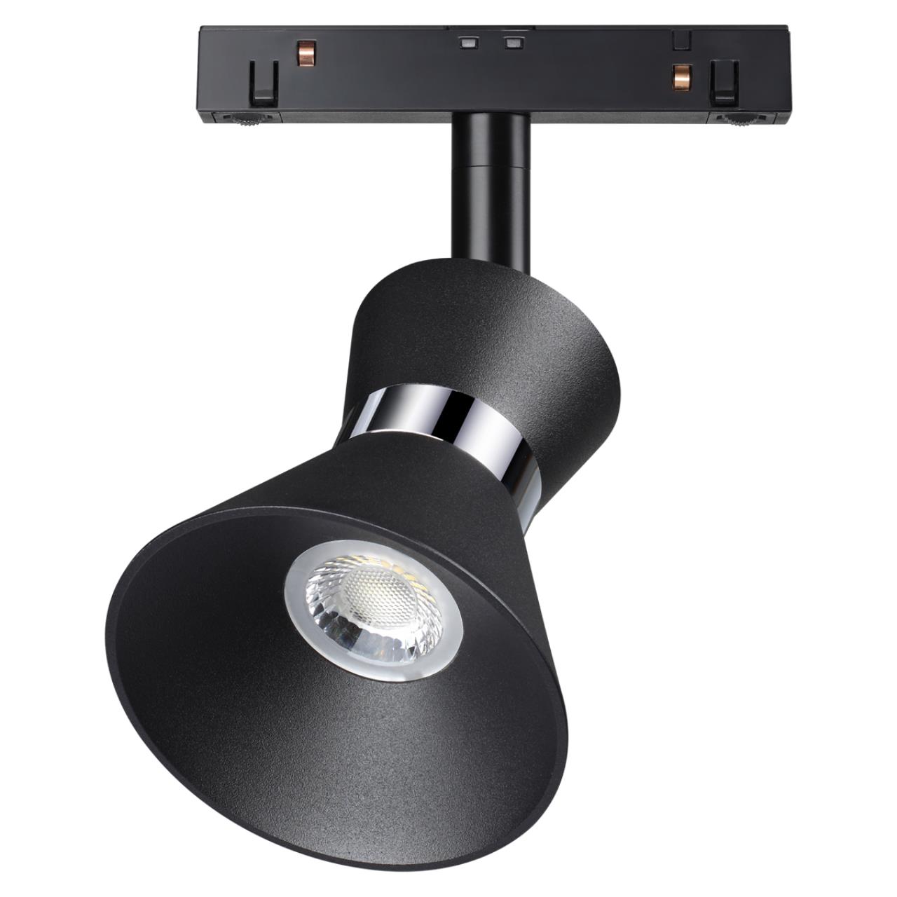 Трековый светильник для низковольного шинопровода NOVOTECH SHINO FLUM черный LED*1 10W 4000К 90/159 мм