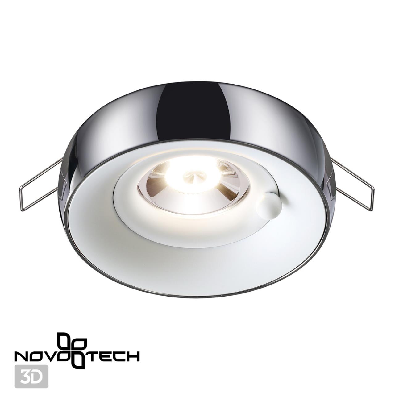 Светильник встраиваемый влагозащищенный NOVOTECH SPOT WATER белый GU10*1 10W плафон хром