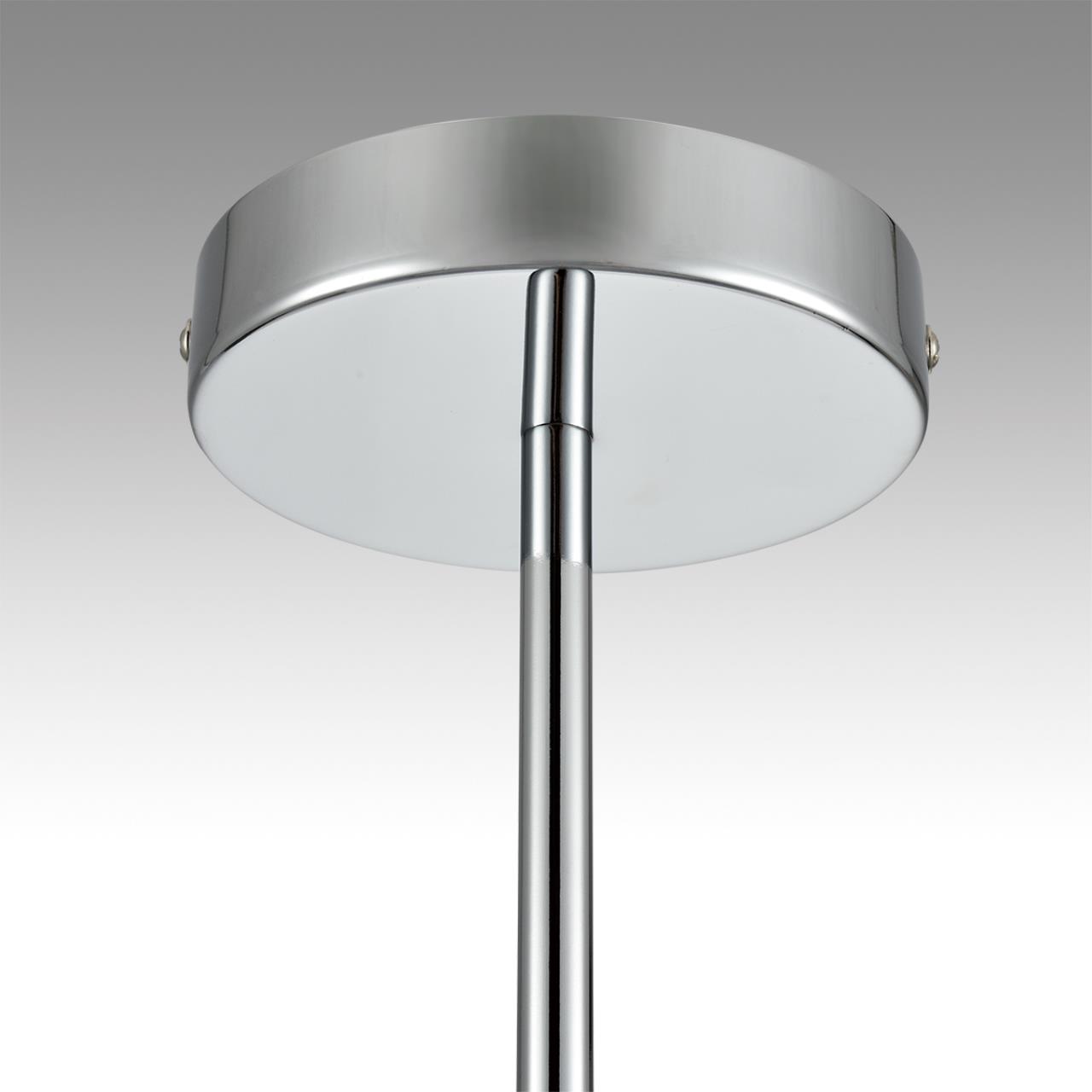 Люстра на штанге LUMION MODERNI ZIGRISA хром E14*5 10W плафон серый