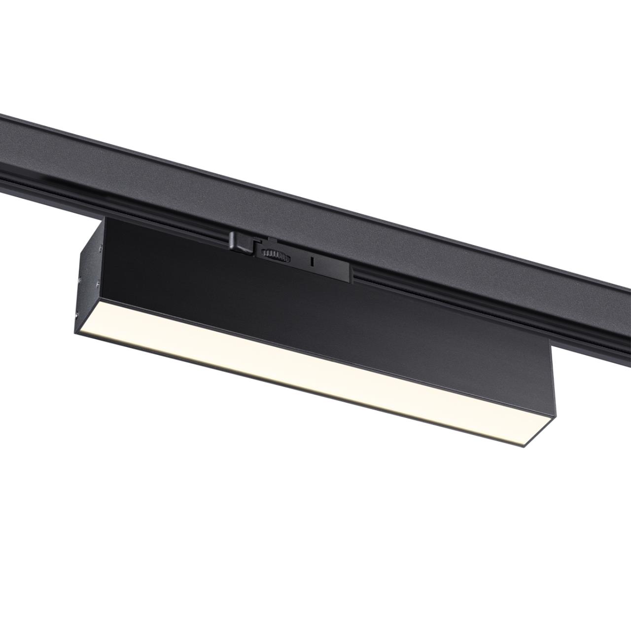 Светильник трехфазный трековый светодиодный NOVOTECH PORT ITER черный LED*1 18W 4000К плафон черный