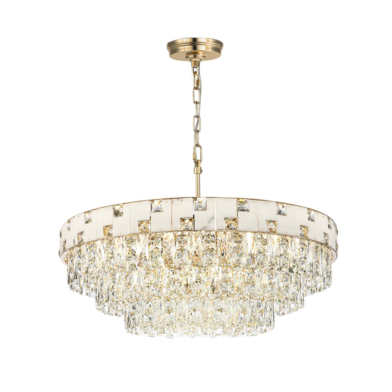 Люстра ODEON LIGHT HALL CHESSI золотой E14*21 10W