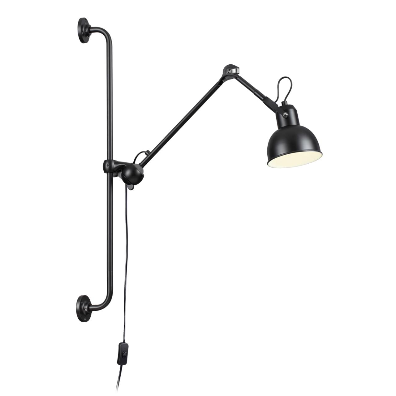 Настенный светильник на кронштейне ODEON LIGHT MODERN ARTA черный E14*1 10W  на штанге