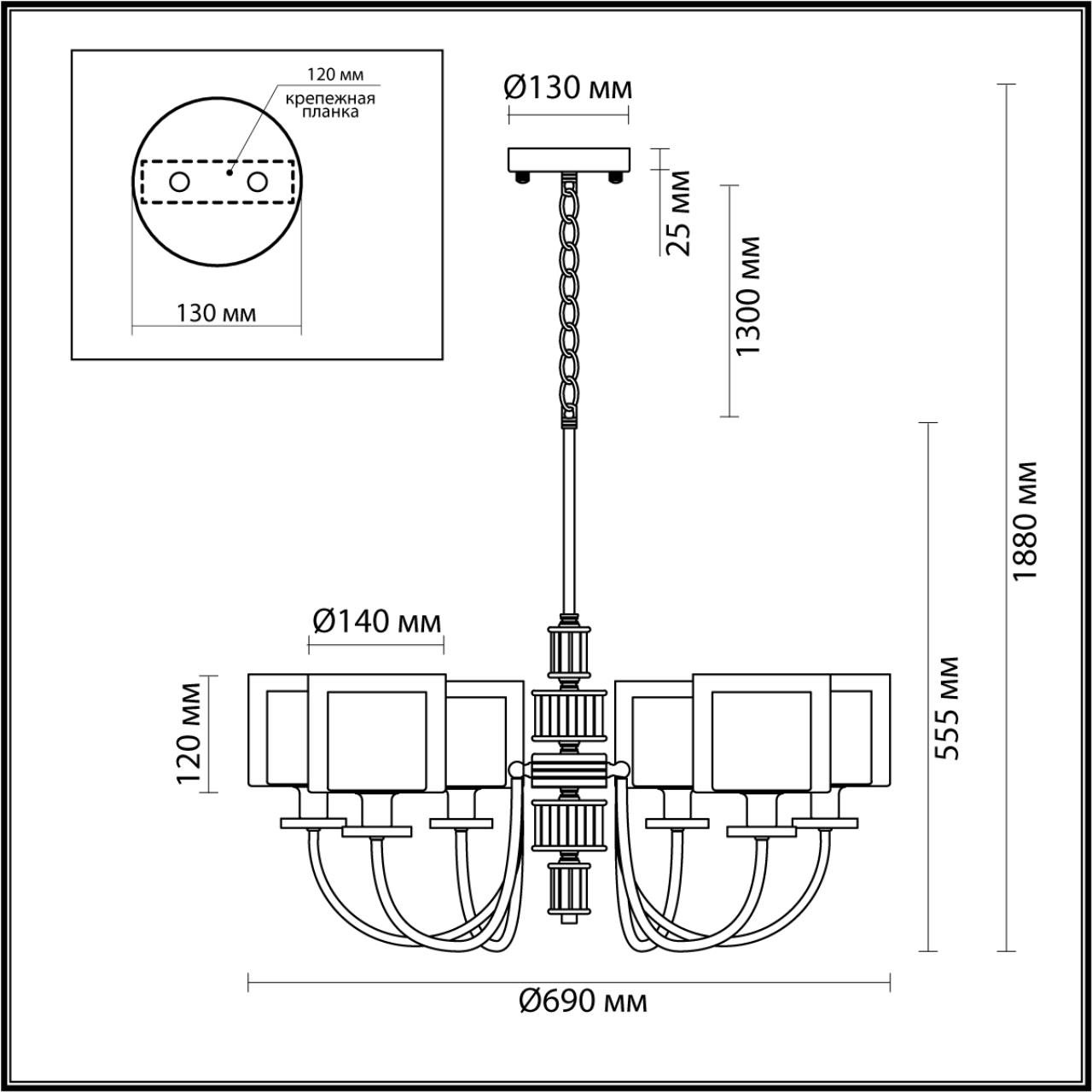 Люстра ODEON LIGHT CLASSIC SAGA античная бронза, латунь E14*6 10W