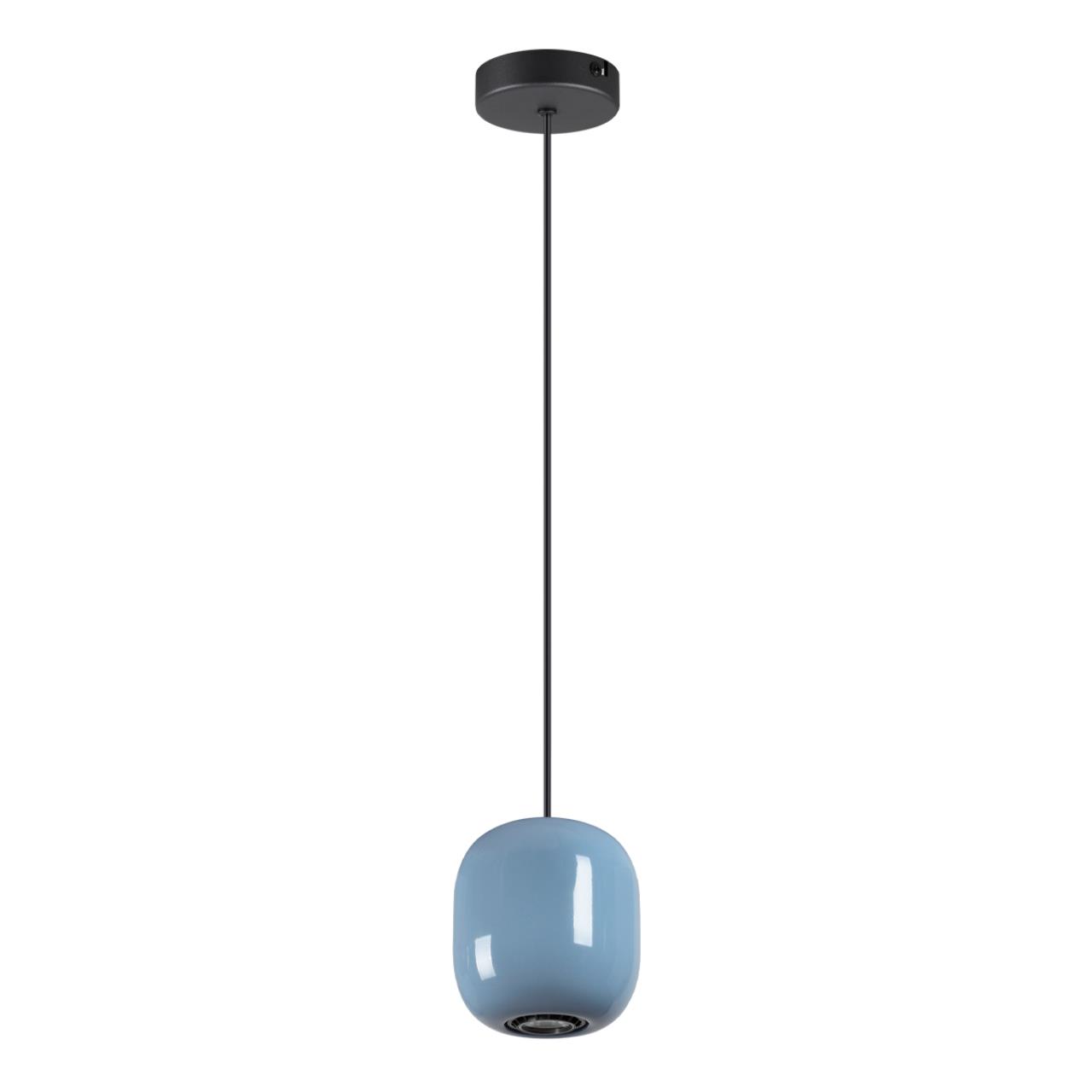 Подвес ODEON LIGHT PENDANT OVALI черный GU10*1 10W плафон синий