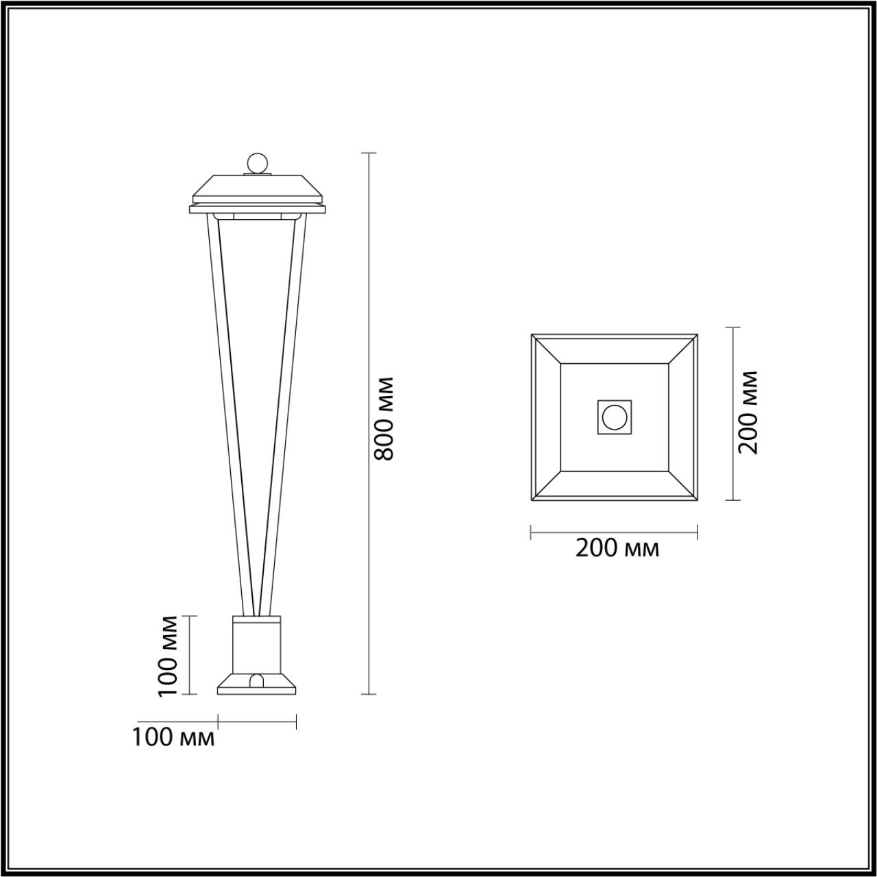 Ландшафтный светильник ODEON LIGHT NATURE BEARITZ черный LED*1 12W 3000К 800 мм