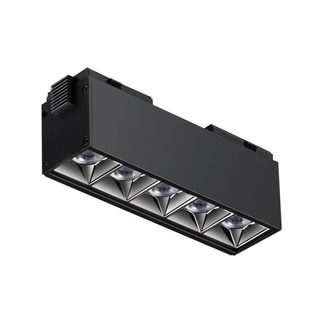 Трековый светильник для низковольного шинопровода NOVOTECH SHINO KIT черный LED*1 10W 4000К плафон черный