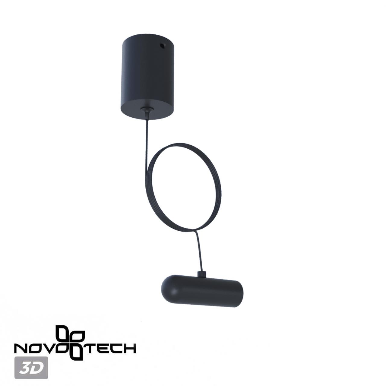 База накладная для ввода питания с заглушкой и проводом-подвесом NOVOTECH KONST GLAT черный
