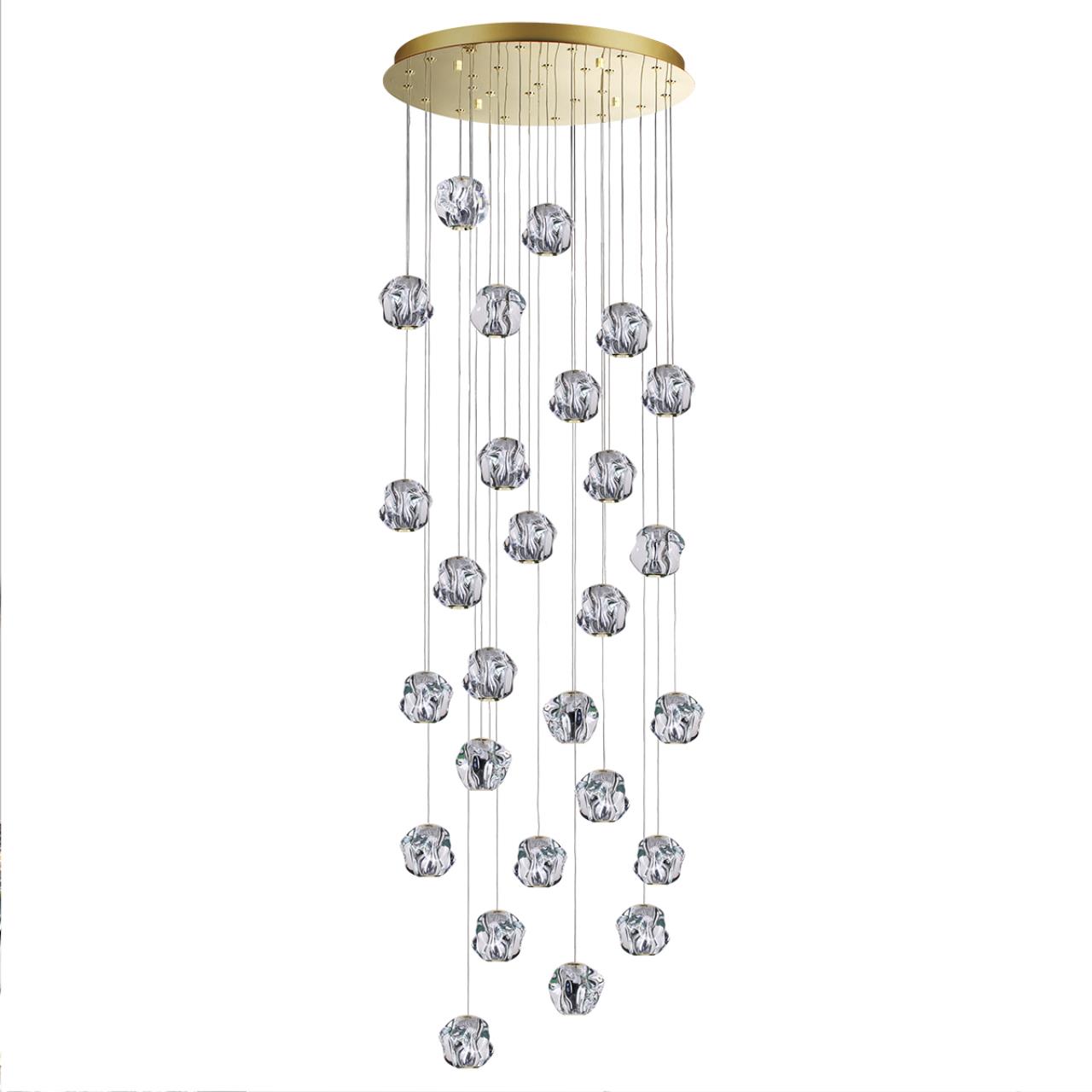 Люстра каскадная ODEON LIGHT L-VISION JEMSTONE золотой LED*1 120W