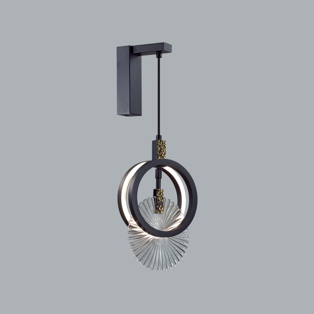 Настенный светильник ODEON LIGHT EXCLUSIVE HIGHTECH MERCURY черный LED*1 17W 3000К плафон прозрачный