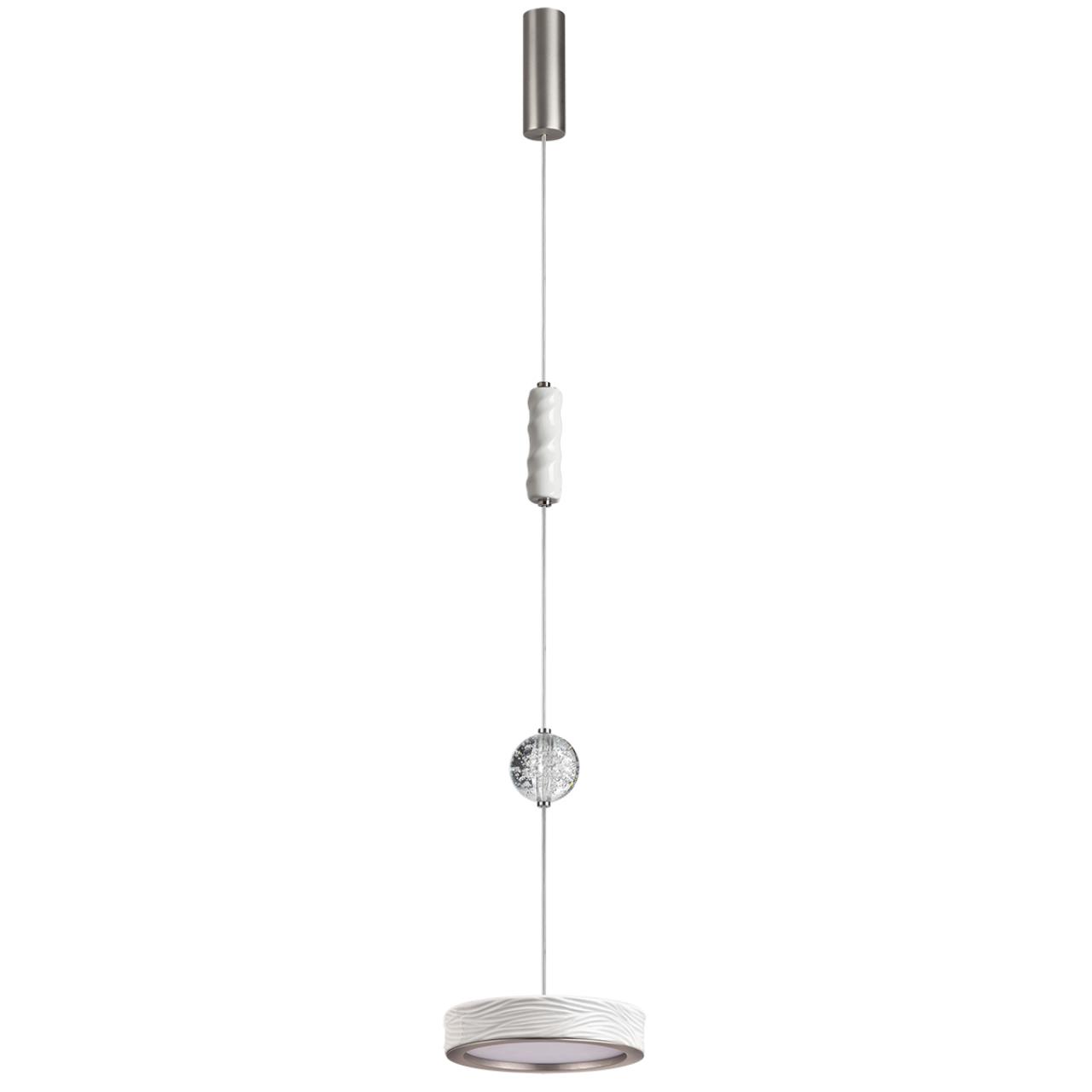 Подвес ODEON LIGHT EXCLUSIVE L-VISION RIVIERA никель LED*1 32W 2000/3000/4000К плафон белый