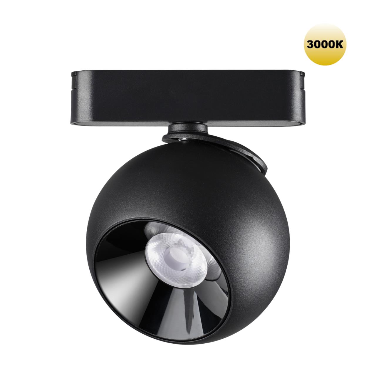 Трековый светильник для низковольтного шинопровода NOVOTECH SHINO SMAL черный LED*1 12W 3000К 99/111 мм