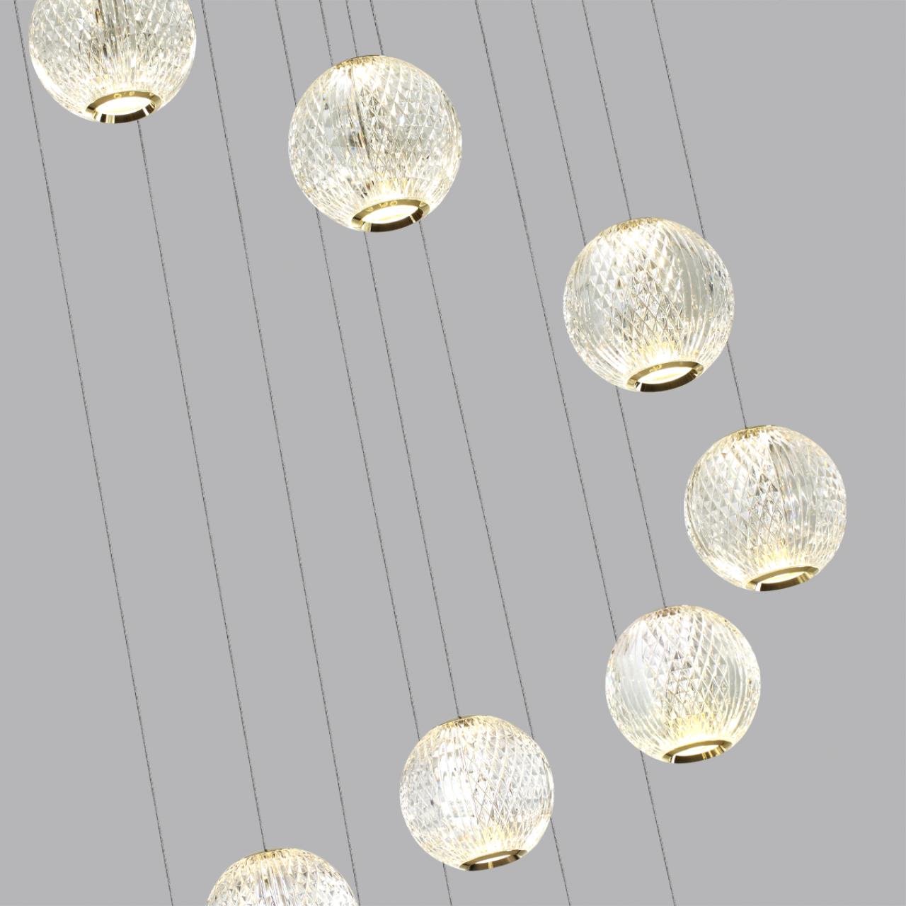 Люстра каскадная ODEON LIGHT L-VISION CRYSTAL золотой LED*1 56