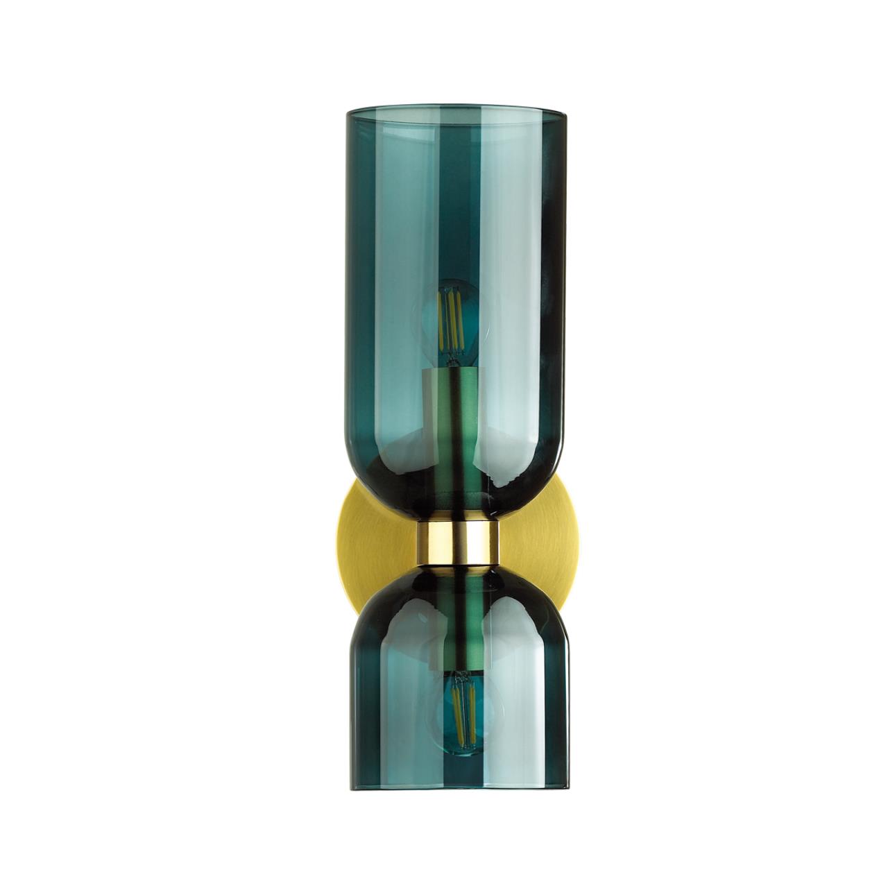 Бра с выключателем ODEON LIGHT MIDCENT ORINOCO бронзовый E14*2 10W плафон синий