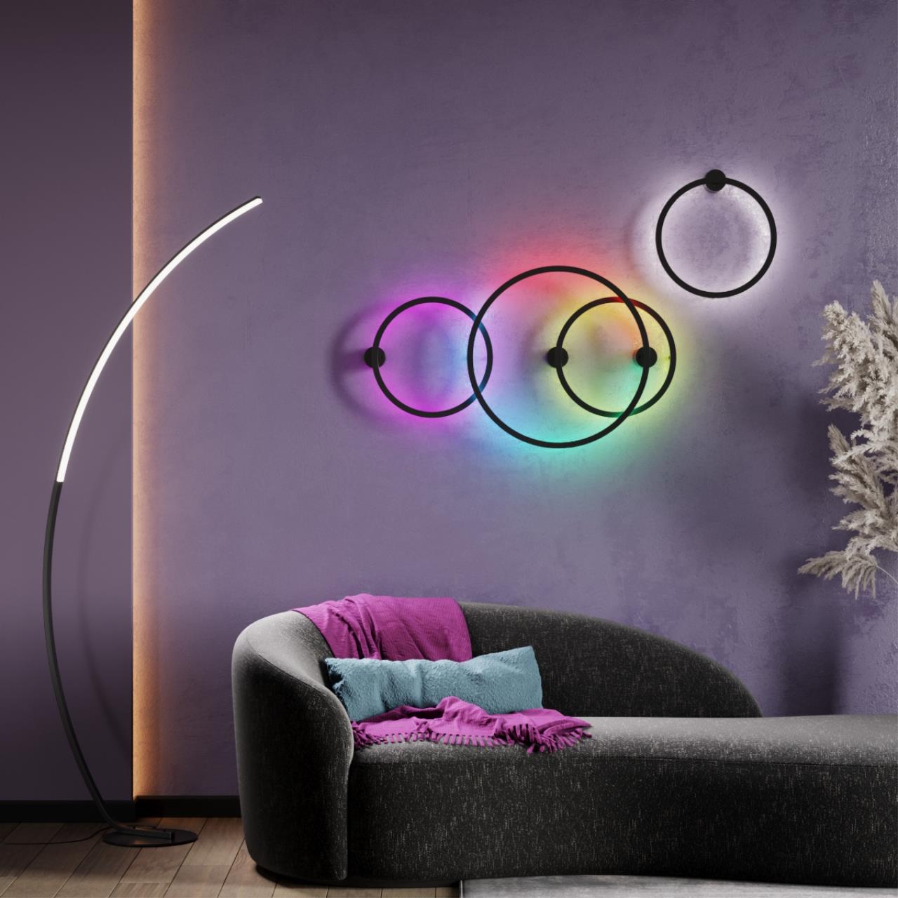 Настенный светильник ODEON LIGHT HIGHTECH OMEN черный LED*1 1*24W 3000К  круг