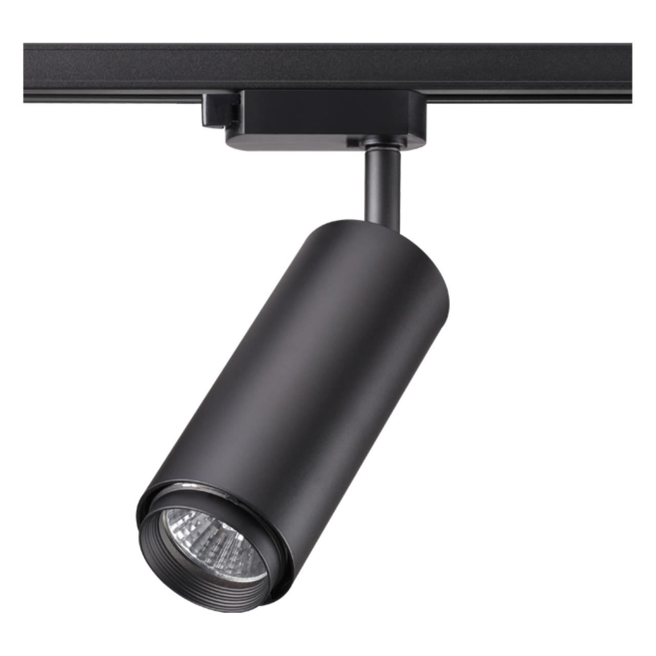 Светильник трековый однофазный трехжильный NOVOTECH PORT PIPE черный GU10*1 10W плафон черный.