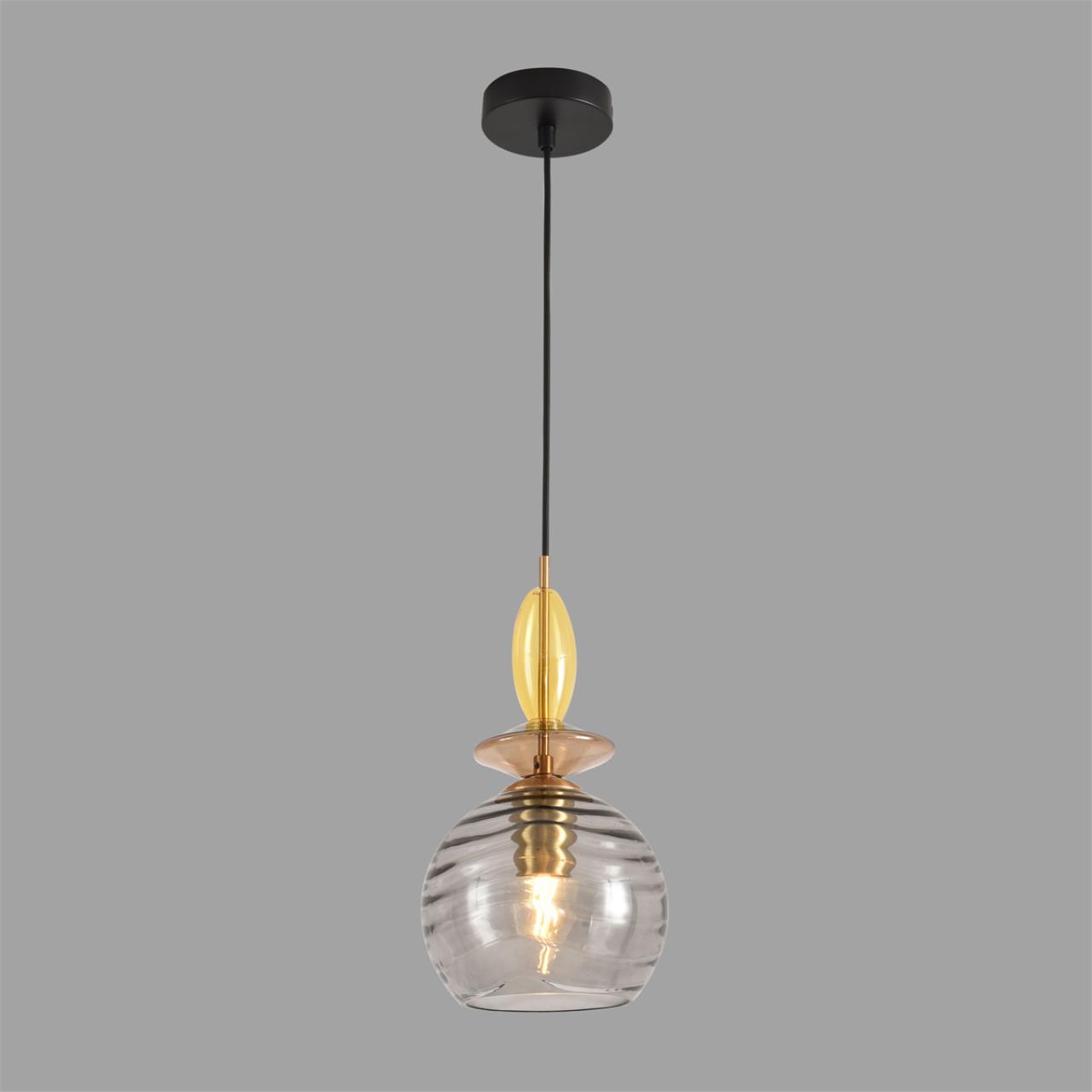 Подвес LUMION MODERNI WALMA черный E27*1 10W плафон серый; янтарный; цветной