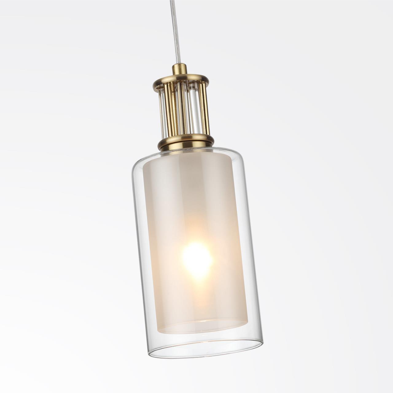 Подвес ODEON LIGHT CLASSIC SAGA античная бронза, латунь E14*1 10W плафон прозрачный; белый