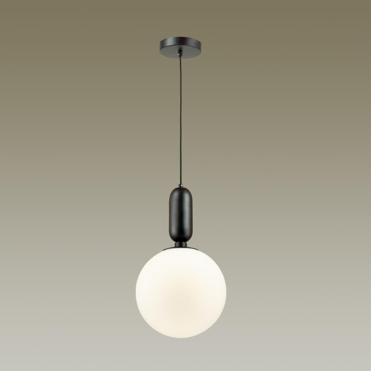 Подвес ODEON LIGHT PENDANT OKIA черный E27*1 10W плафон белый