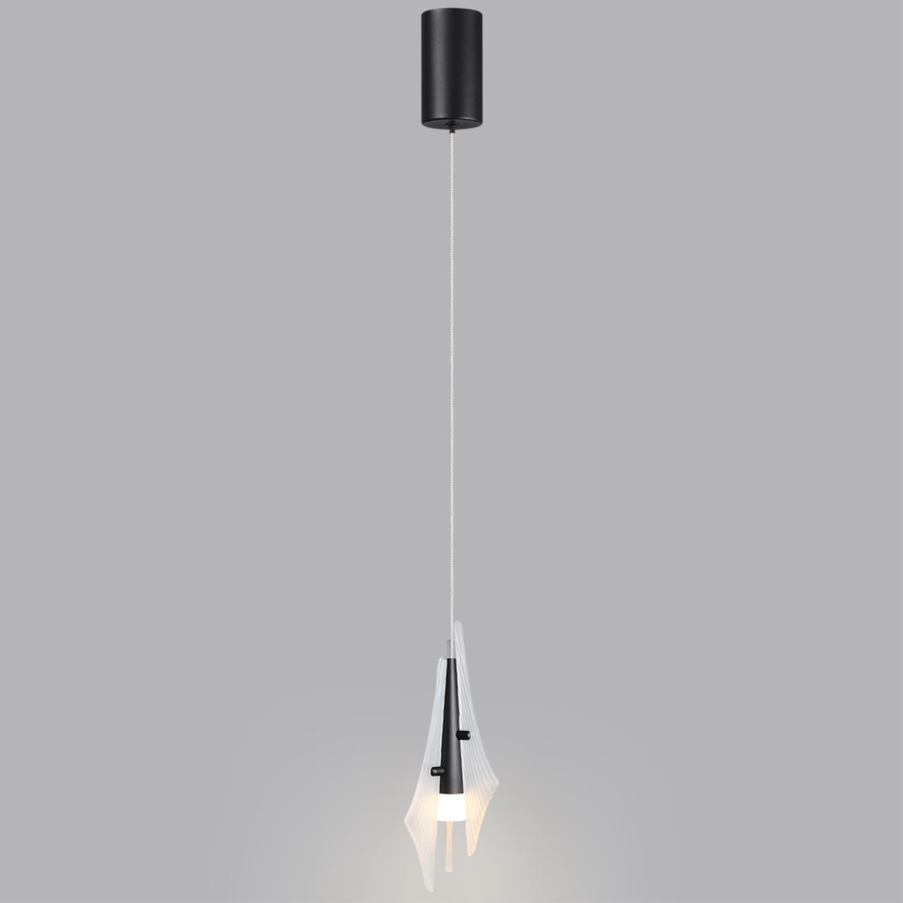 Подвес одиночный ODEON LIGHT EXCLUSIVE L-VISION AFALINA черный LED*1 6W 3000К плафон белый