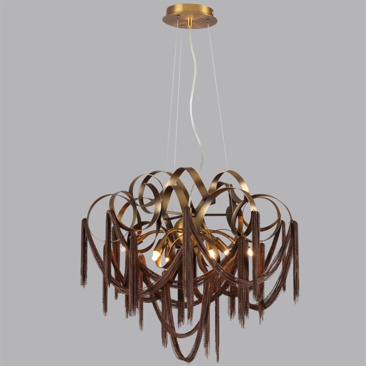 Люстра ODEON LIGHT HALL CHAINY античная бронза, латунь G9*6 10W