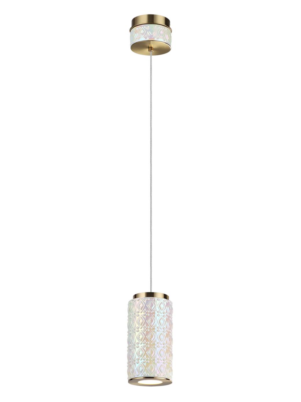Подвес ODEON LIGHT EXCLUSIVE L-VISION LULU античная бронза, латунь LED*1 5W 3000К плафон белый