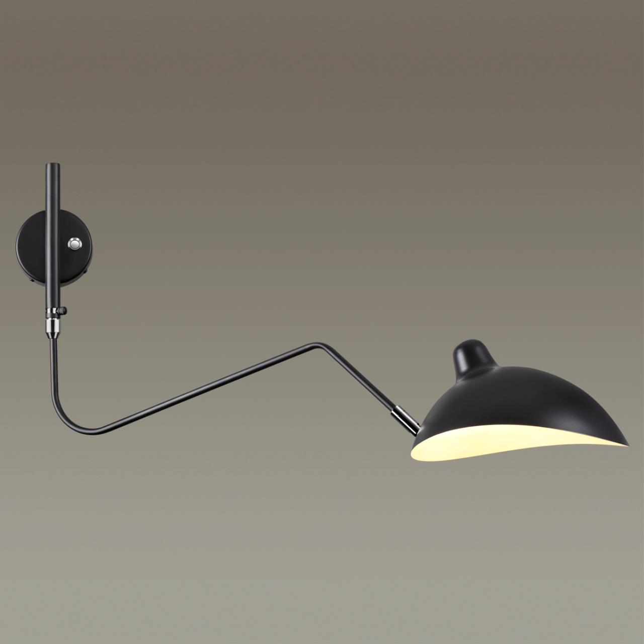 Настенный светильник на кронштейне ODEON LIGHT WALLI KERBI черный E27*1 10W
