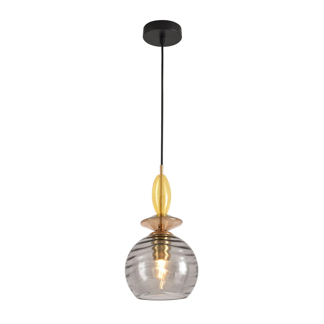 Подвес LUMION MODERNI WALMA черный E27*1 10W плафон серый; янтарный; цветной