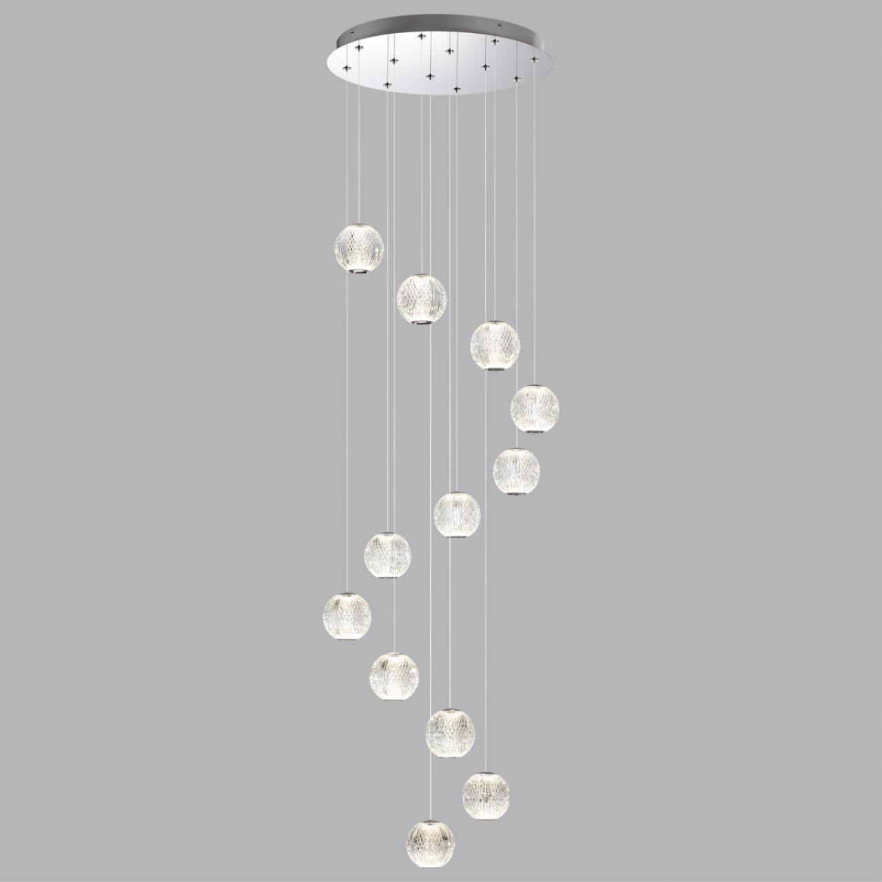 Люстра каскадная ODEON LIGHT L-VISION CRYSTAL хром LED*1 56