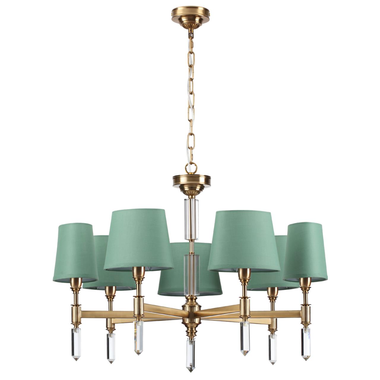 Люстра ODEON LIGHT EXCLUSIVE MODERN LONDON бронзовый E14*7 10W плафон зеленый